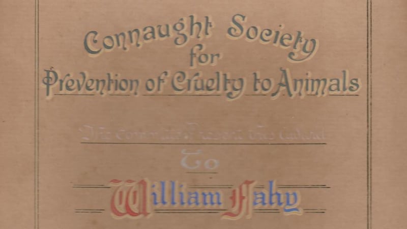 The certificate issued by the Connaught Society for the Prevention of Cruelty to Animals