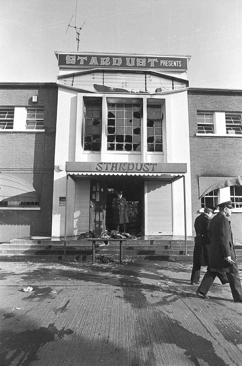 Photo taken February 14th 1981 in the aftermath of the fire at Dublin club Stardust, in Artane.  Photograph: Tom Lawlor