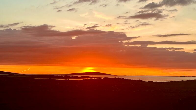 Sunset viewed from Mason Island, Connemara, off the Co Galway coast. Photograph: Simon Carswell