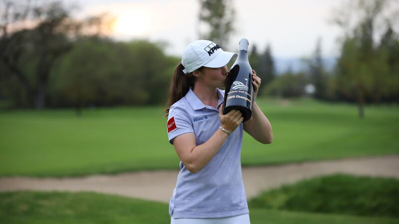 Leona Maguire after claiming her first professional win in the Windsor Golf Classic on the Symetra Tour.