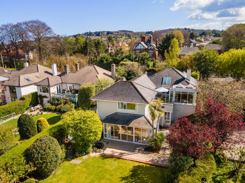 Aerial view of rear of house