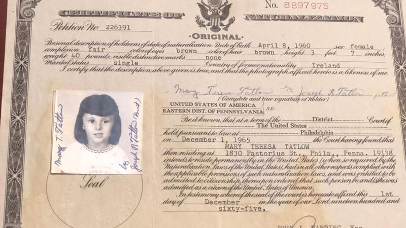 Mari Steed’s naturalisation document:  “You have a right to know your identity.”