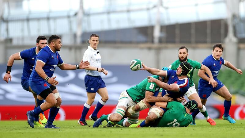 France's tight power game is effective. Keeping it out of the 22 is essential. Photograph: James Crombie/Inpho