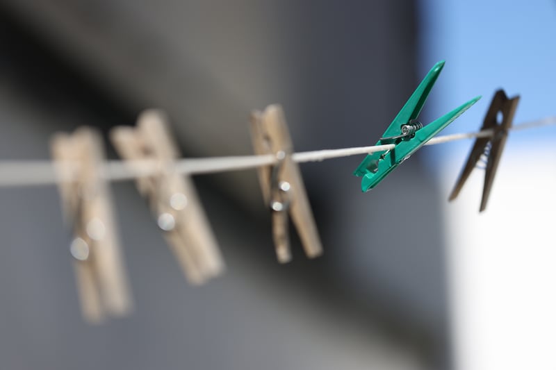 It is recommended to invest in some pegs to keep your clothes on the line – like a hardy stainless steel variety that last far longer than traditional plastic pegs. Photograph: Bryan O Brien