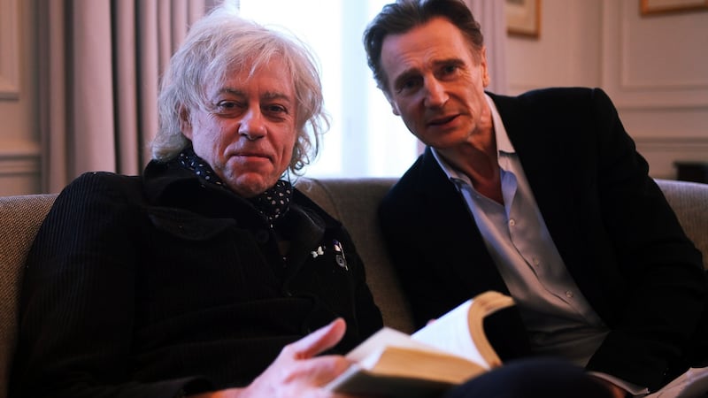 Bob Geldolf and Liam Neeson in Fanatic Heart: Geldof on Yeats. Photograph: RTE