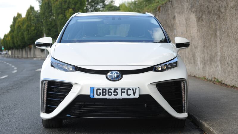 The hydrogen-powered Toyota Mirai. Photograph: Aidan Crawley