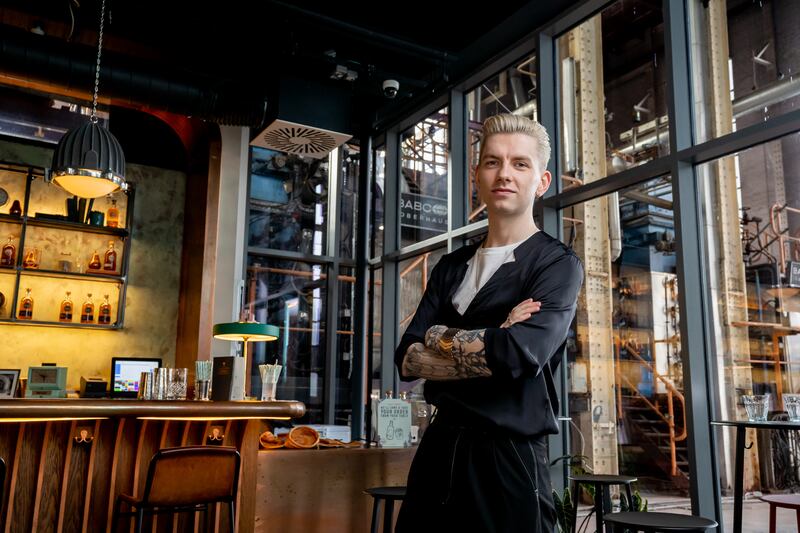 Former World Class finalist and Diageo brand ambassador Cal Byrne in the destination bar at Roe & Co distillery on James's Street, D8.