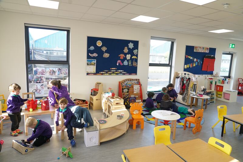 A classroom in Naíscoil na Seolta. Photograph:  Enda O'Dowd