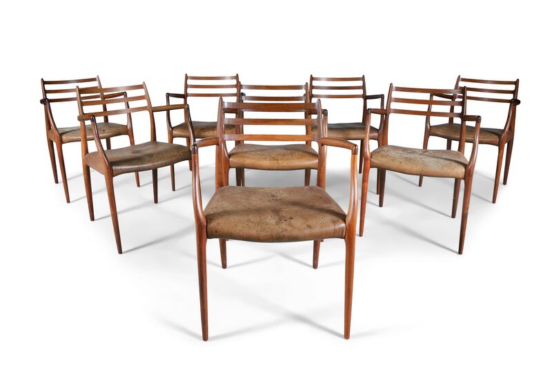 Set of 8 Model 62' rosewood dining chairs by Niels Otto Møller