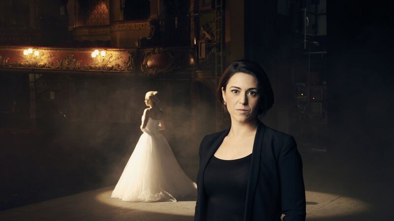 Evita: The Making of a Superstar: Emma Hatton on stage as Evita, Suzie Klein Suzy Klein. Photograph: Rory Mulvey/BBC