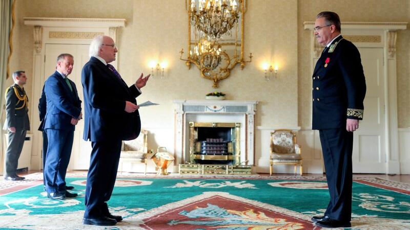 New ambassador: Yury Filatov presents his credentials to President Michael D Higgins. Photograph: Maxwell