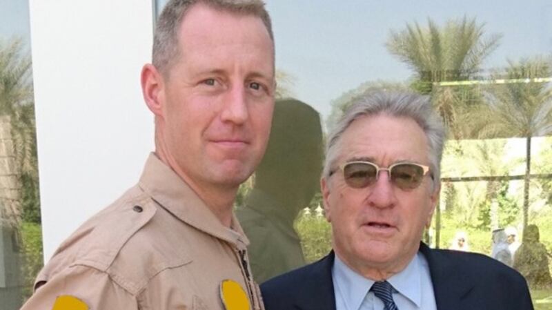 Helicopter pilot Dave McInerney with Robert De Niro