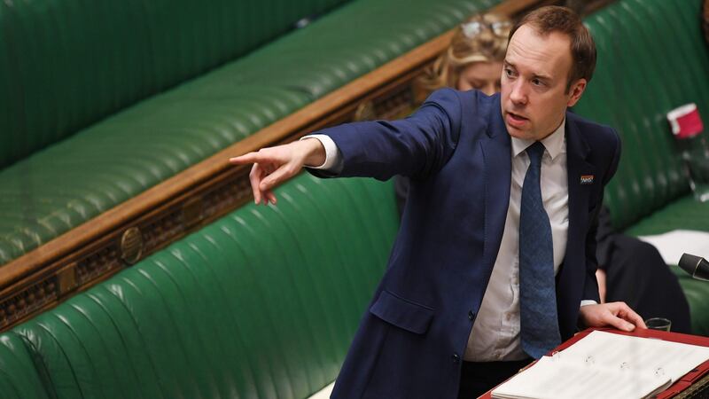 Health secretary Matt Hancock is self-isolating after testing positive for Covid-19. Photograph: UK Parliament/EPA