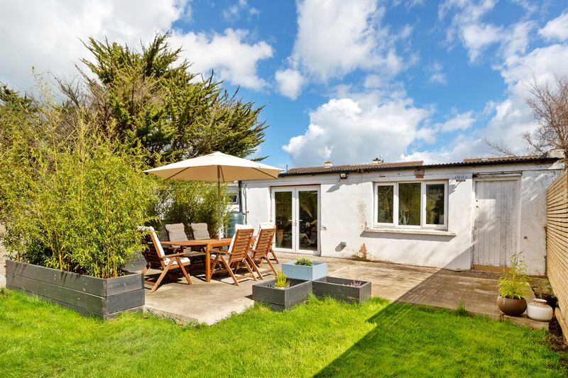 Back patio and garage