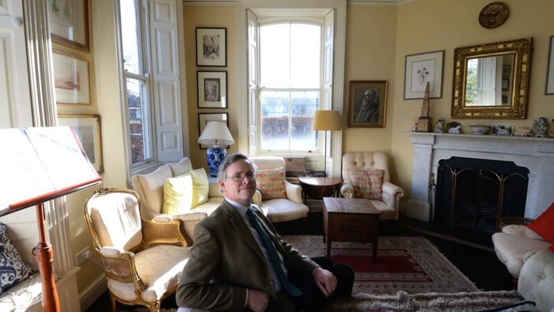 Dr Matthew Jebb in the sitting room of his home at the Botanic Gardens in Glasnevin, Dublin. Photograph: Dara Mac Dónaill