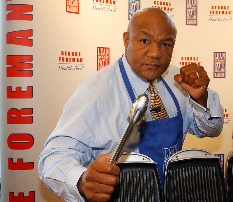 George Foreman launching his 'Lean, Mean Fat Reducing Grilling Machine' in November 2001. Photograph: Anthony Harvey/Getty Images