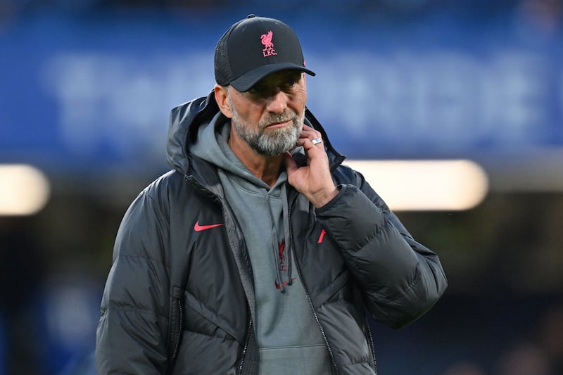 Jurgen Klopp: 'I’m not worse and the players are not worse players. They just play worse.' Photograph: Glyn Kirk/AFP/via Getty Images