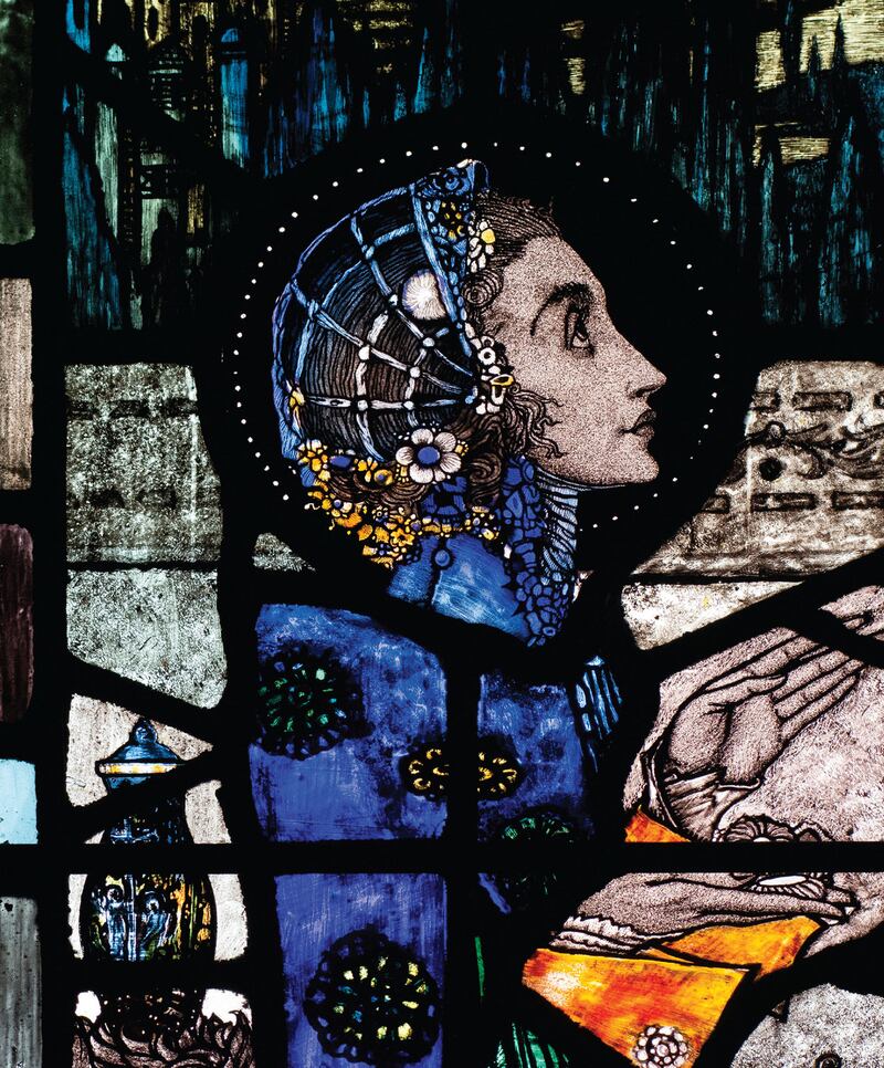 Detail of Mary from the Visitation (1924). Balbriggan Co Dublin