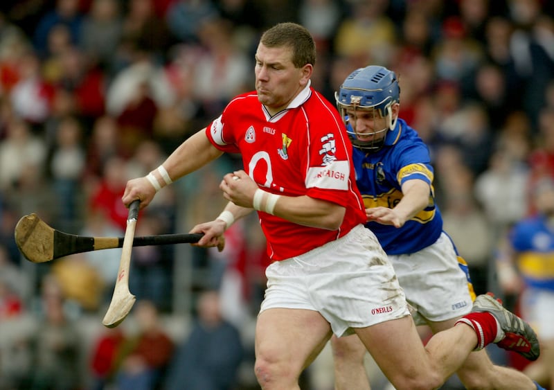 Cork's Diarmuid O'Sullivan with Tipperary's Noel Moloney during the National Hurling League in 2004. Photograph: Morgan Treacy/Inpho