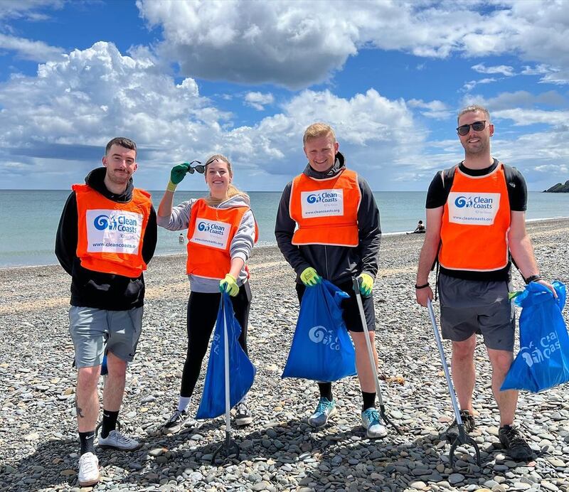 Clean Coasts volunteers who participated in the World Ocean Day clean-up on June 8th at Bray, Co Wicklow. Photograph: Cathal Noonan