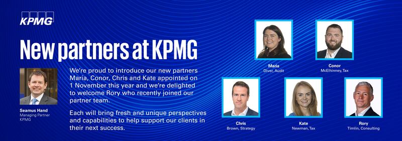 KPMG's new partners will bring a fresh and unique perspective, says Managing Partner Seamus Hand