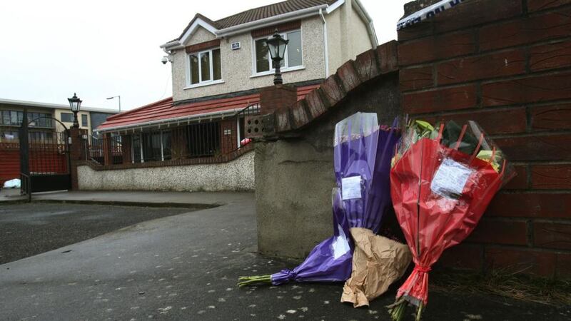 The crime scene where Stephen ‘Dougie’ Moran was shot a number of times by a lone gunman as he walked to his front door at Earlsfort View in LucanPhotograph: Brian Lawless/PA Wire