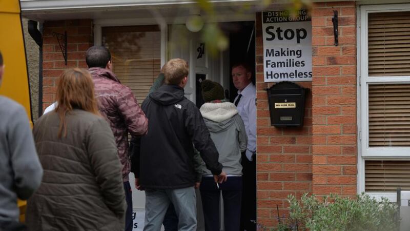 Negotiations under way to get the possesions of Violet Coyne and her husband Martin (73) from the house that the rented for 15 years at Carpenterstown, Dublin last month. Photograph: Alan Betson/The Irish Times