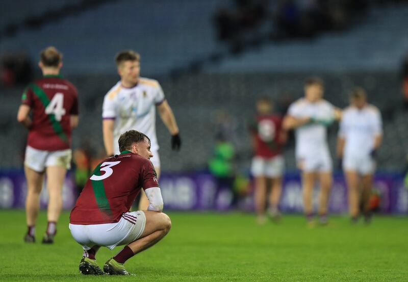 Portarlington's Diarmuid Bennett after the final whistle. Photograph: Evan Treacy/Inpho