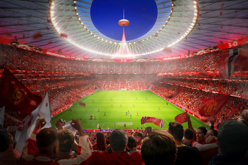 A conceptual image provided by Foster + Partners of what the new Manchester United stadium could look like. Photograph: Foster + Partners/PA