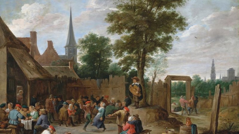 ‘A village inn with peasants dancing’  by David Teniers the Younger – part of Beit collection, for auction at Christie’s London in July