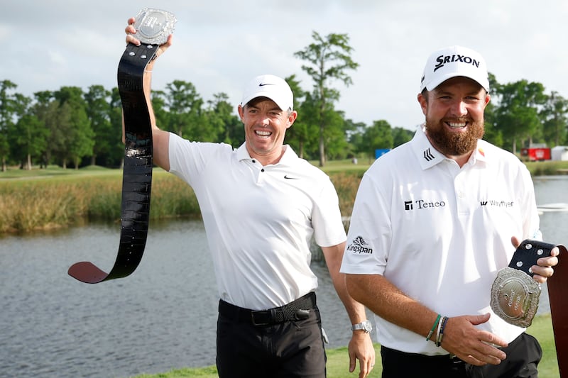 Rory McIlroy and Shane Lowry enjoying success and each other's company. Photograph: Chris Graythen/Getty Images