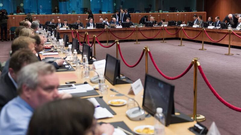 A meeting of Eurogroup finance ministers has ended abruptly without agreement after Greece rejected as ‘totally unacceptable’ a draft proposal proposed by the Eurogroup.  Photograph: Thierry Monasse/EPA