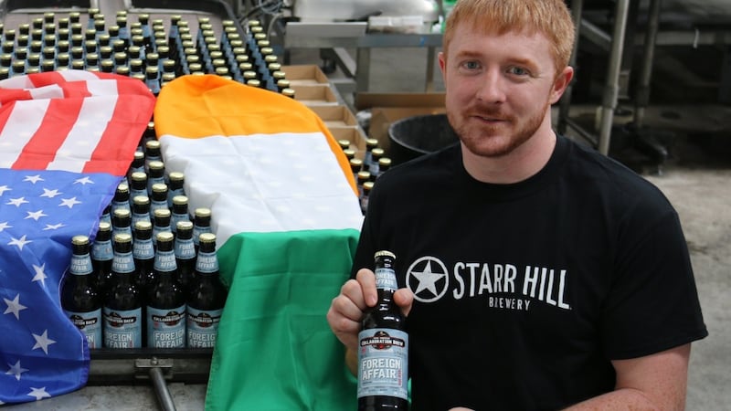 Conor Donoughue of Carlow Brewing with O’Hara’s Foreign Affair Red