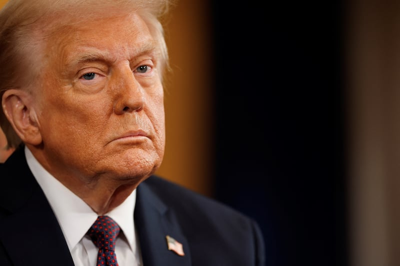 Donald Trump looks on during his inauguration as US president in the Rotunda of the US Capitol on Monday. Photograph: Chip Somodevilla/AFP