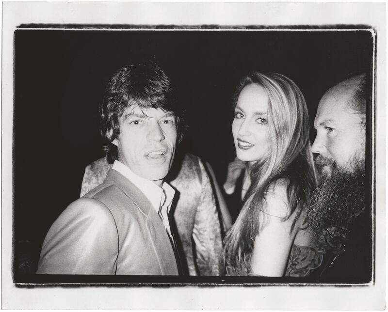 Garech Browne with Mick Jagger and Jerry Hall in 1980