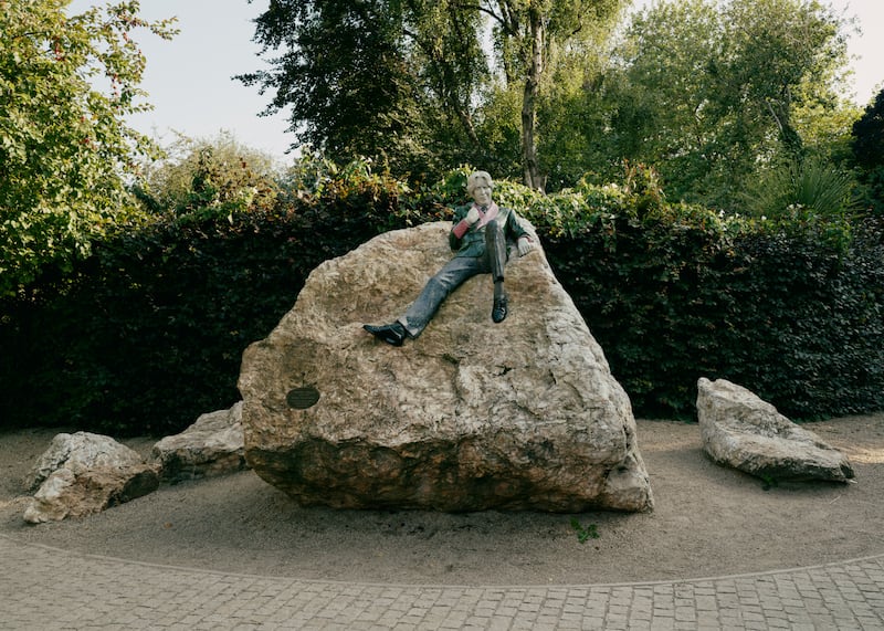 A statue of the late 19th-century writer Oscar Wilde in Dublin’s Merrion Square. Photograph: Ellius Grace/New York Times