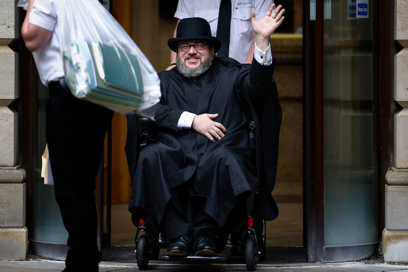 Nicholas Rossi departs Edinburgh Sheriff Court after his extradition hearing on July 12th, 2023. Photograph: Jeff J Mitchell/Getty Images