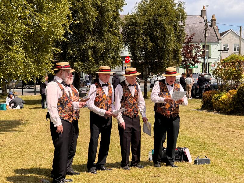 The Barber Shop quintet at the Stradbally lunch stop.