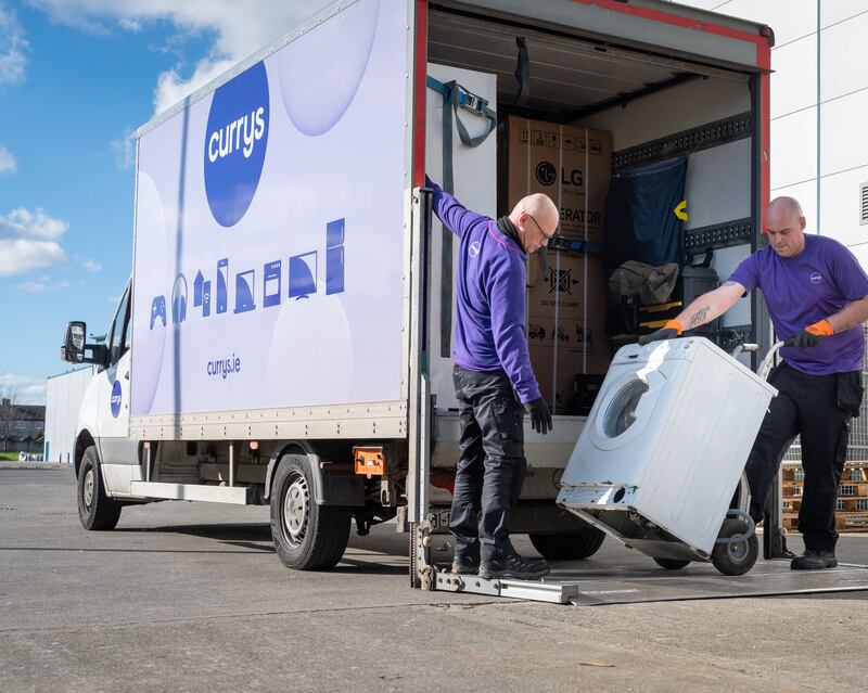 Fradley and colleague, Reda Mackeviciute, unload a variety of goods, large and small for processing at Currys' central delivery hub