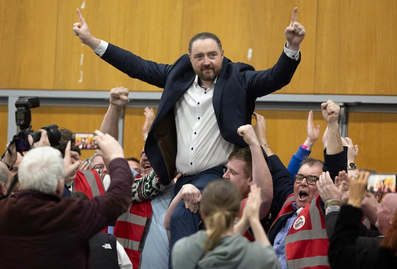 Charles Ward at the count centre in Letterkenny, Co Donegal, following his win. Photograph: Joe Dunne



