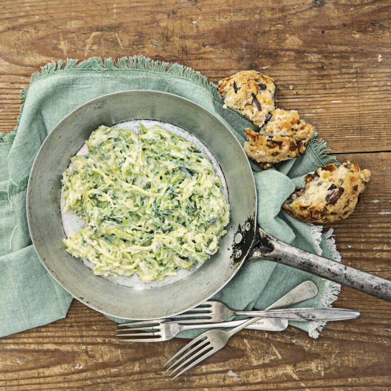 A fondue of leeks. Photograph: Harry Weir Photography