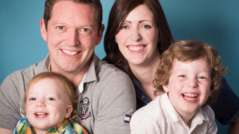 Stephen Teap with his late wife Irene and their sons Oscar and Noah