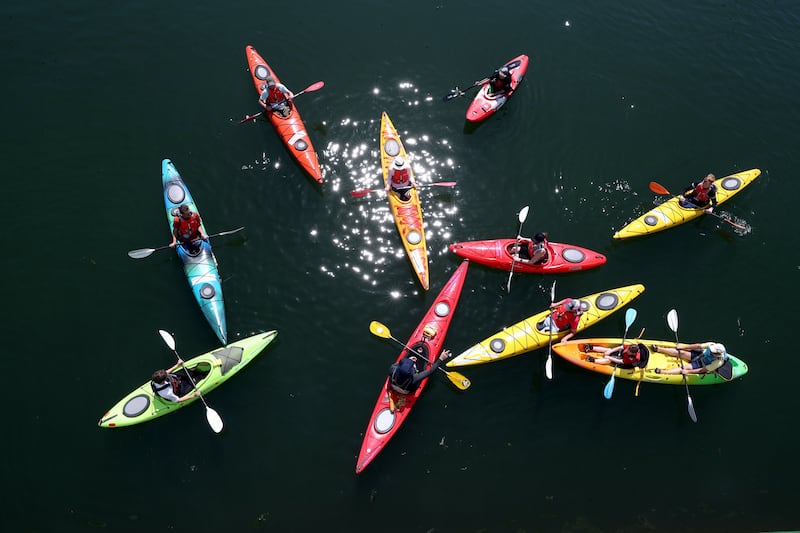 Kayakers at SeaFest 2018. Photograph: Jason Clarke