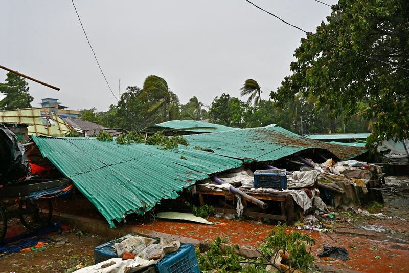 A damaged market in Teknaf, Myanmar on May 14th. Photograph: Munir Uz Zaman/AFP via Getty