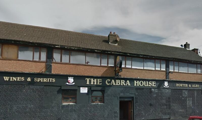 Footage was captured on a mobile phone showing a man riding a pony through the Cabra House pub in Dublin. Image: Google Streetview.