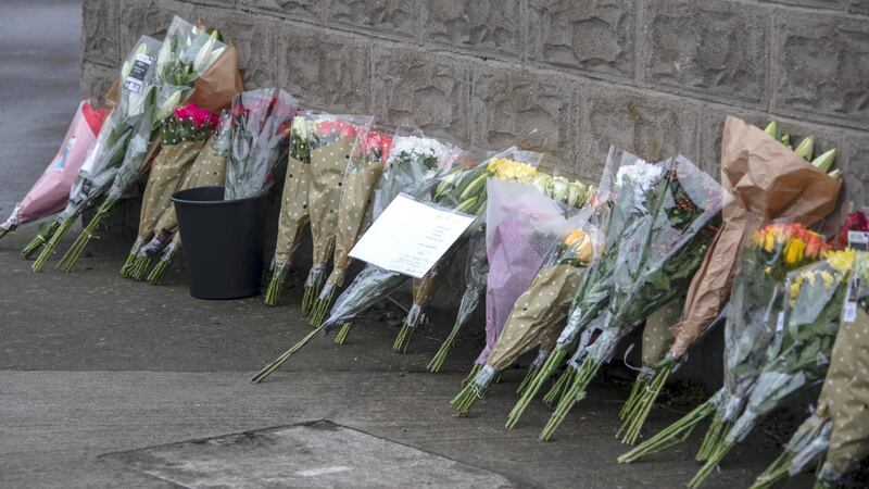 Flowers at the scene of the death of teenager Josh Dunne in Dublin. Photograph: Colin Keegan?Collins Dublin