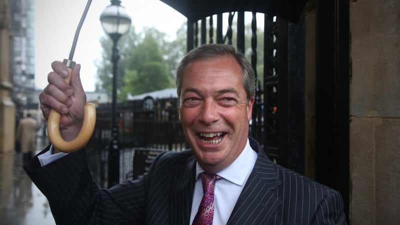 Nigel Farage arrives at Parliament. Photograph: Carl Court / Getty images