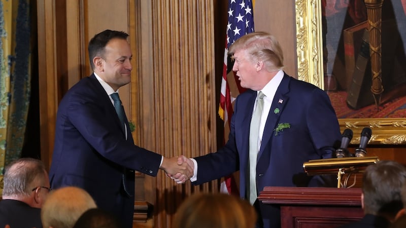 Taoiseach Leo Varadkar with US president Donald Trump. Photograph: Niall Carson/PA Wire