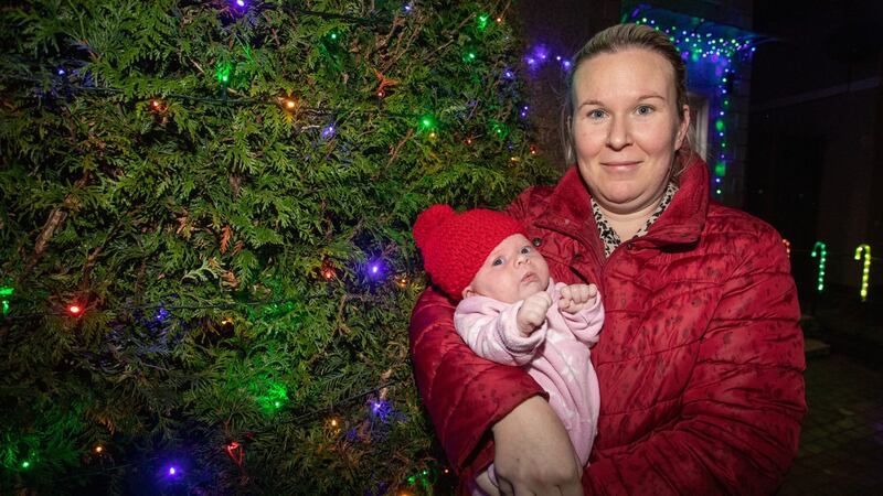 Valerie Geraghty’s niece, Elaine Byrne, and her baby, Ria,  will be joining in the family festivities. Photograph: Bryan James Brophy