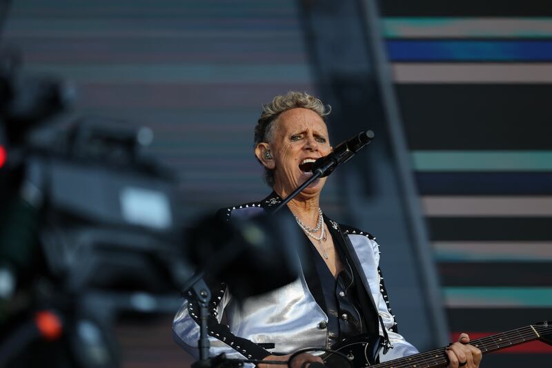 Depeche Mode: Martin Gore on stage at Malahide Castle on Wednesday evening. Photograph: Nick Bradshaw